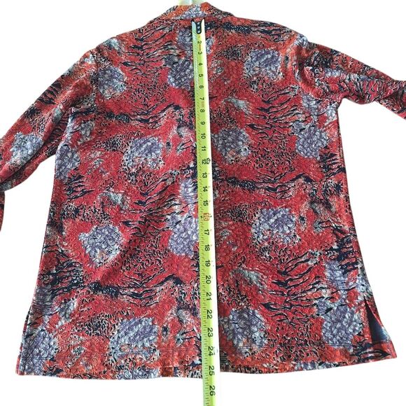 Laura Ashley Slinky Button Front Blouse Stretch Brocade Top Shacket Lined VTG S - Picture 5 of 12